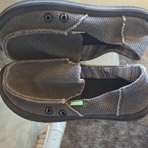 Sanuk Gray Woven Slip-On Shoes